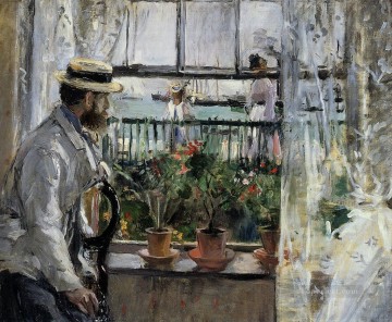 Berthe Morisot Painting - Eugene Manet on the Isle of Wight Berthe Morisot